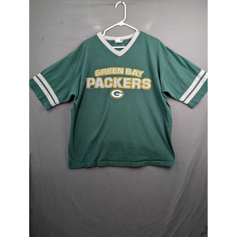 Green Bay Packers CSA V-Neck Jersey T-Shirt Size‎ XL Green